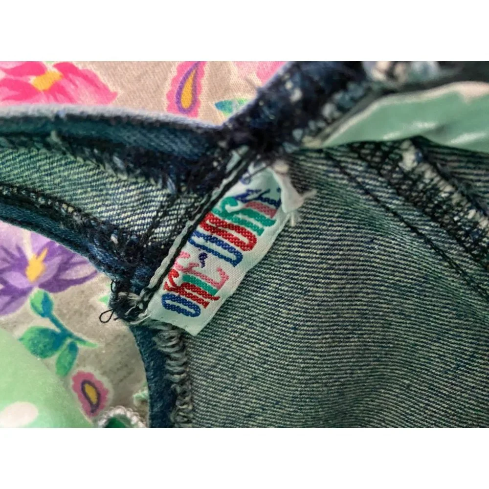 Okie‎ Dokie Garden Girl Blue Jeans Overalls With Green Polka Dotted Shirt Outfit